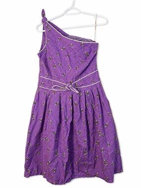 Trollied Dolly Vintage Purple One-Shoulder Bee Dress